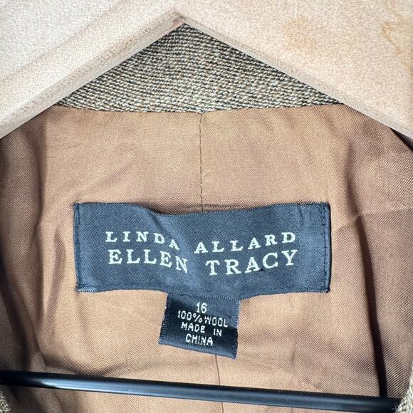 Vintage Linda Allard Ellen Tracy 100% Wool Vest Size 16 Classic Tailored - Picture 3 of 5